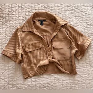 Forever 21 RoseGold Silky Crop Top